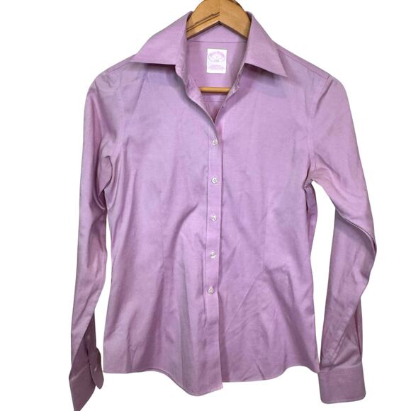 Brooks Brothers Size 2 Lavender Tailored Fit Non Iron Stretch Button Up Shirt - Picture 1 of 3